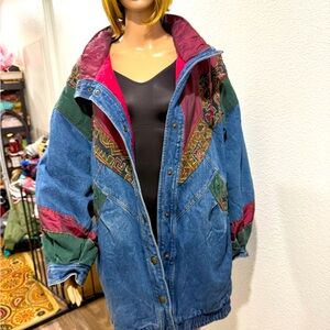 Big Rock Canyon Women’s Very unique Jean jacket size 2xl fully lined